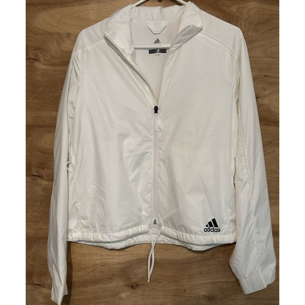Adidas Terrex Light Windbreaker Logo Core White Jacket Women’s Size Large